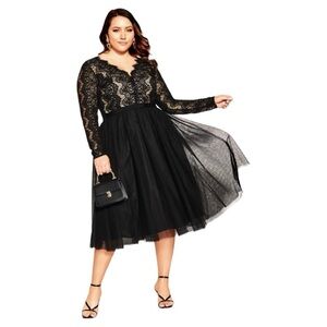 chinese dress ladies City Chic Plus Size Dress, Lace Valencia Dress at Amazon Women's Clothing  store main image 1